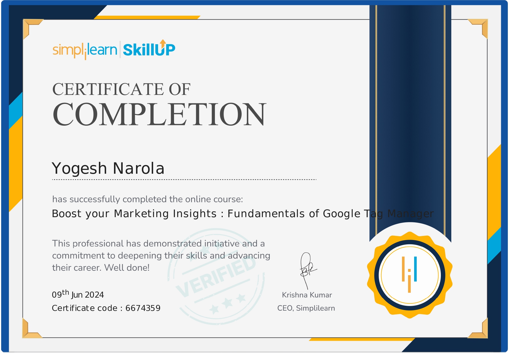 Business Analytics Certificate
